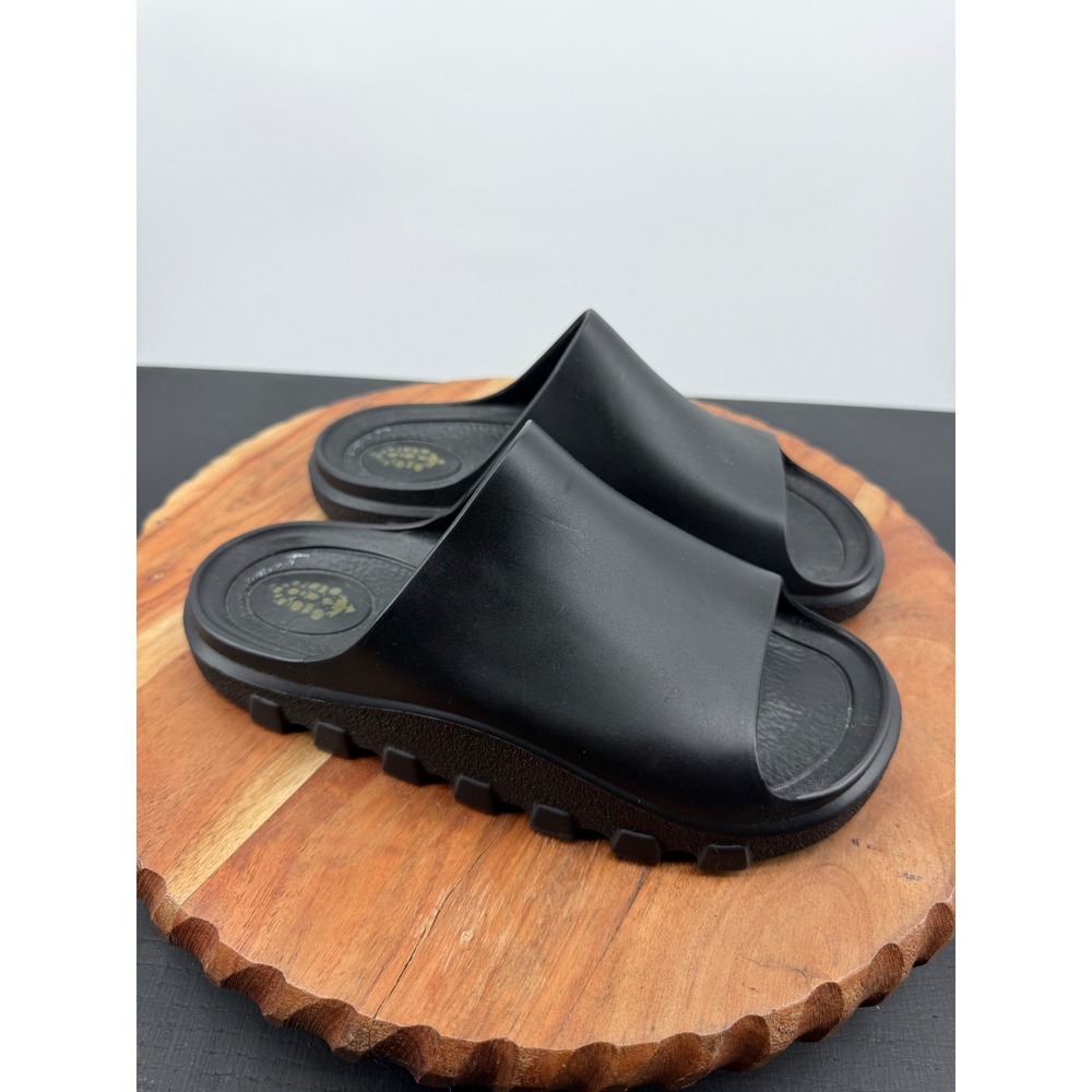 Free People FP Movement Rubber Slide Sandals Womens 35 36 Black Platform Italy